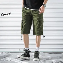 Летние военные Для мужчин багги с карманами Военная Униформа молнии грузов шорты бриджи мужской длинный Армейский зеленый хаки Для мужчин s прочные Короткие