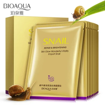 

10Pcs/Lot BIOAQUA Sheet Mask Snail Essence Dope Moisturizing Mask Moisturizing Oil Control Face Mask Whitening Skin Care