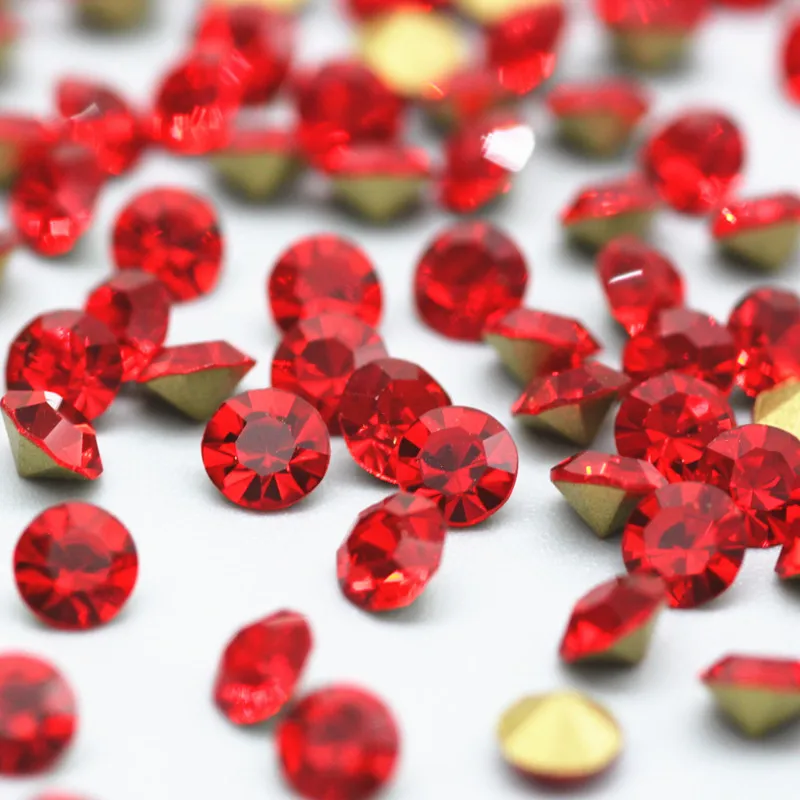 SS0-SS38 Light Siam Pointback Crystal Rhinestones Red Color Glass 3D Nail Art Decoration DIY Clothing Accessories | Дом и сад