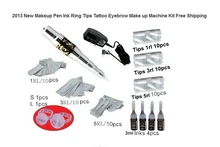 Permanent Makeup Kits Makeup Pen Ink Ring Tips Tattoo Eyebrow Make up Machine Kit Tattoo Supplies