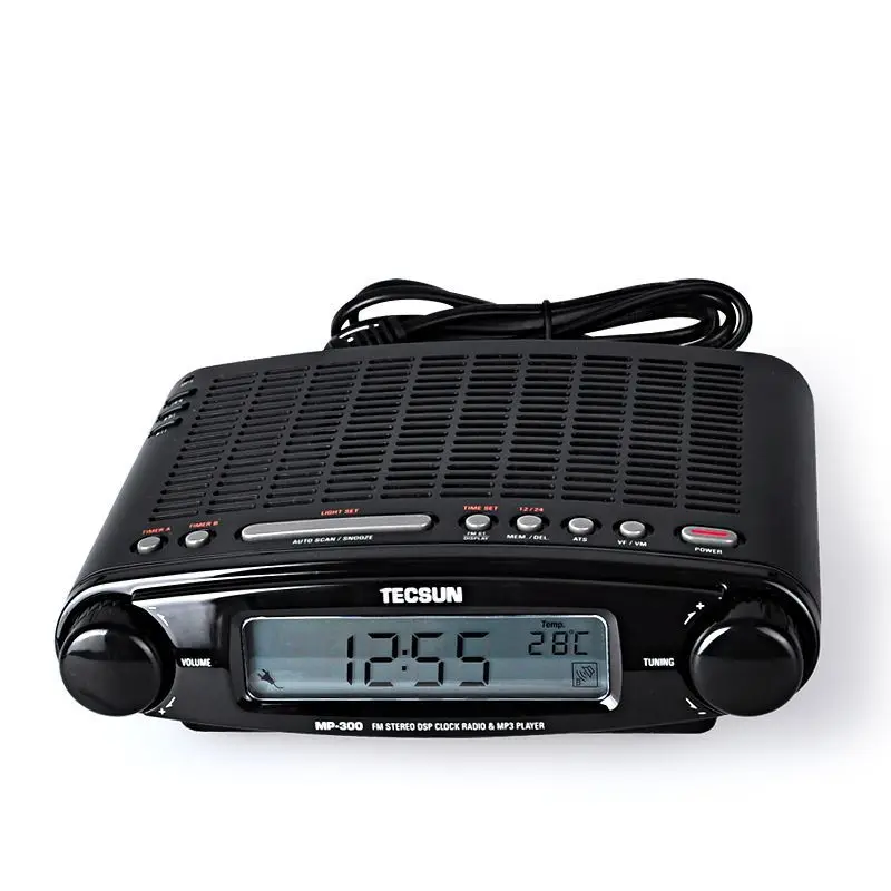 TECSUN MP 300 радио FM стерео DSP USB MP3 плеер настольные часы ATS будильник портативный