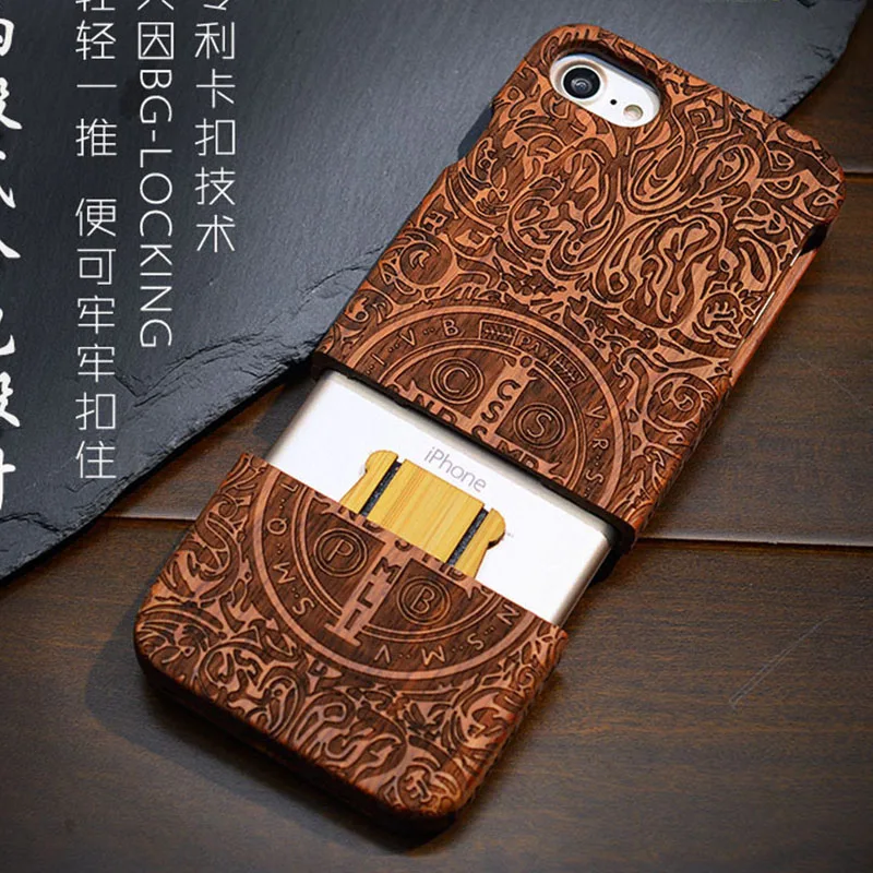 100% Натурального Дерева Case Для iPhone 7 Plus Vintage Luxury Жесткий задняя Крышка Корпуса 5 5S SE