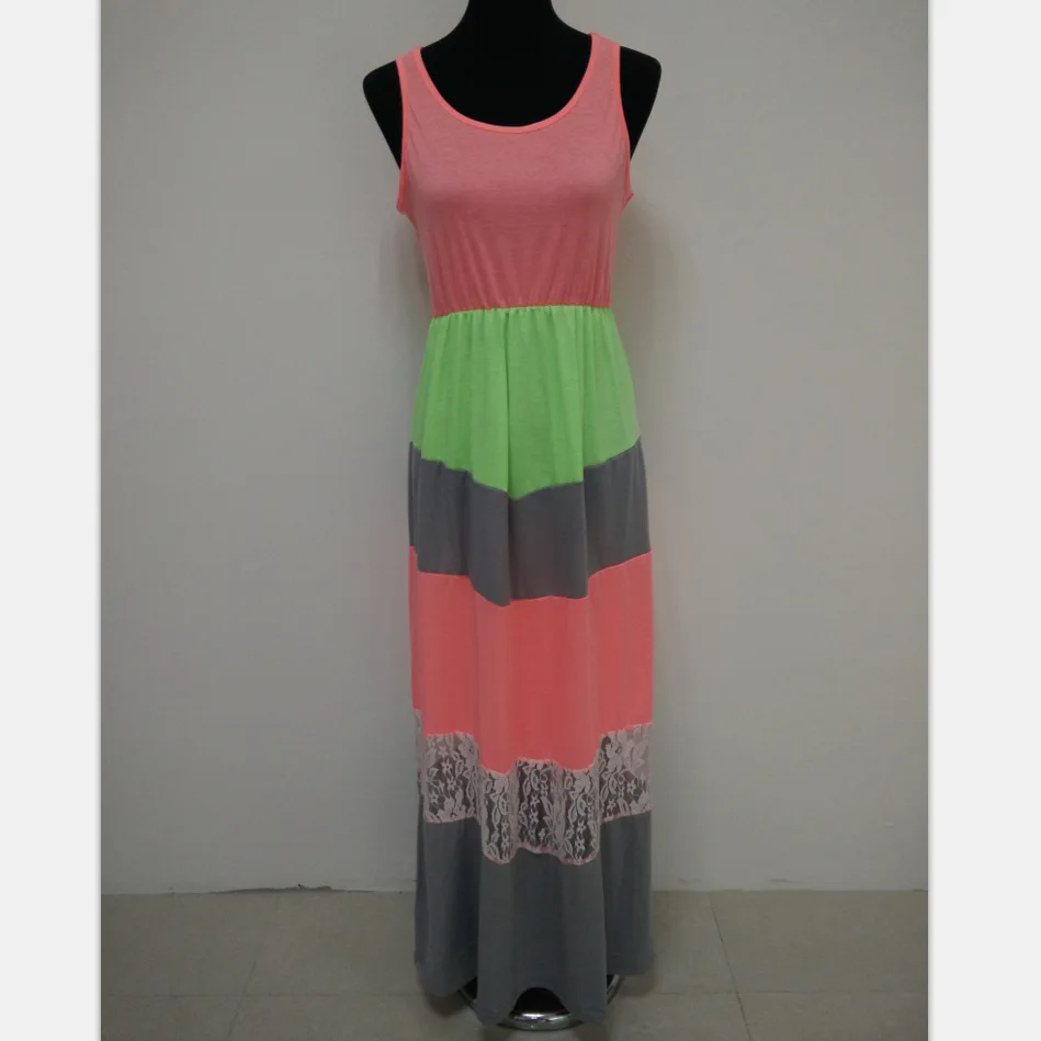 ZOGAA 2019 fluorescent lace stitching moeder dochter kleding striped mother daughter dresses solid family matching clothes ZOGAA 2019 fluorescent lace stitching moeder dochter kleding striped mother daughter dresses solid family matching clothes