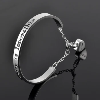 

IJB5089 Free Engravable Heart Charm Stainless Steel Memorial Bracelet Heart Urn Charm Cremation Urn Bangle Accessories Jewelry