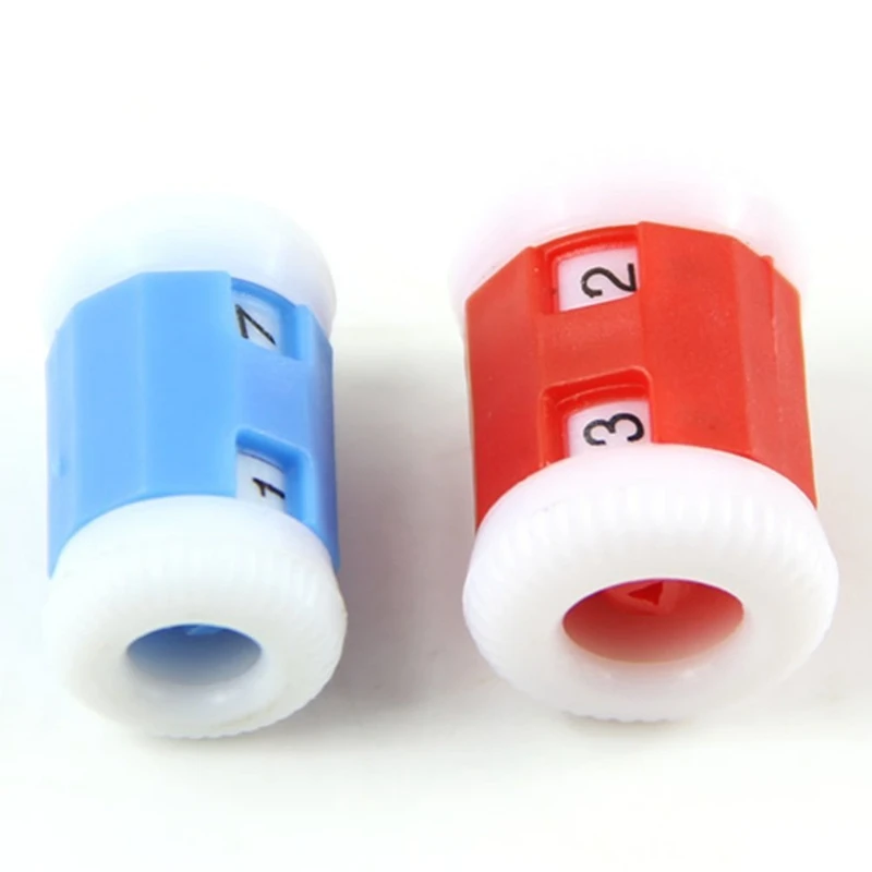 2 больших красных пластиковых вязальных спиц счетчик строк+ 2 маленьких синих пластиковых вязальных спиц счетчик строк(большой 2,2*1