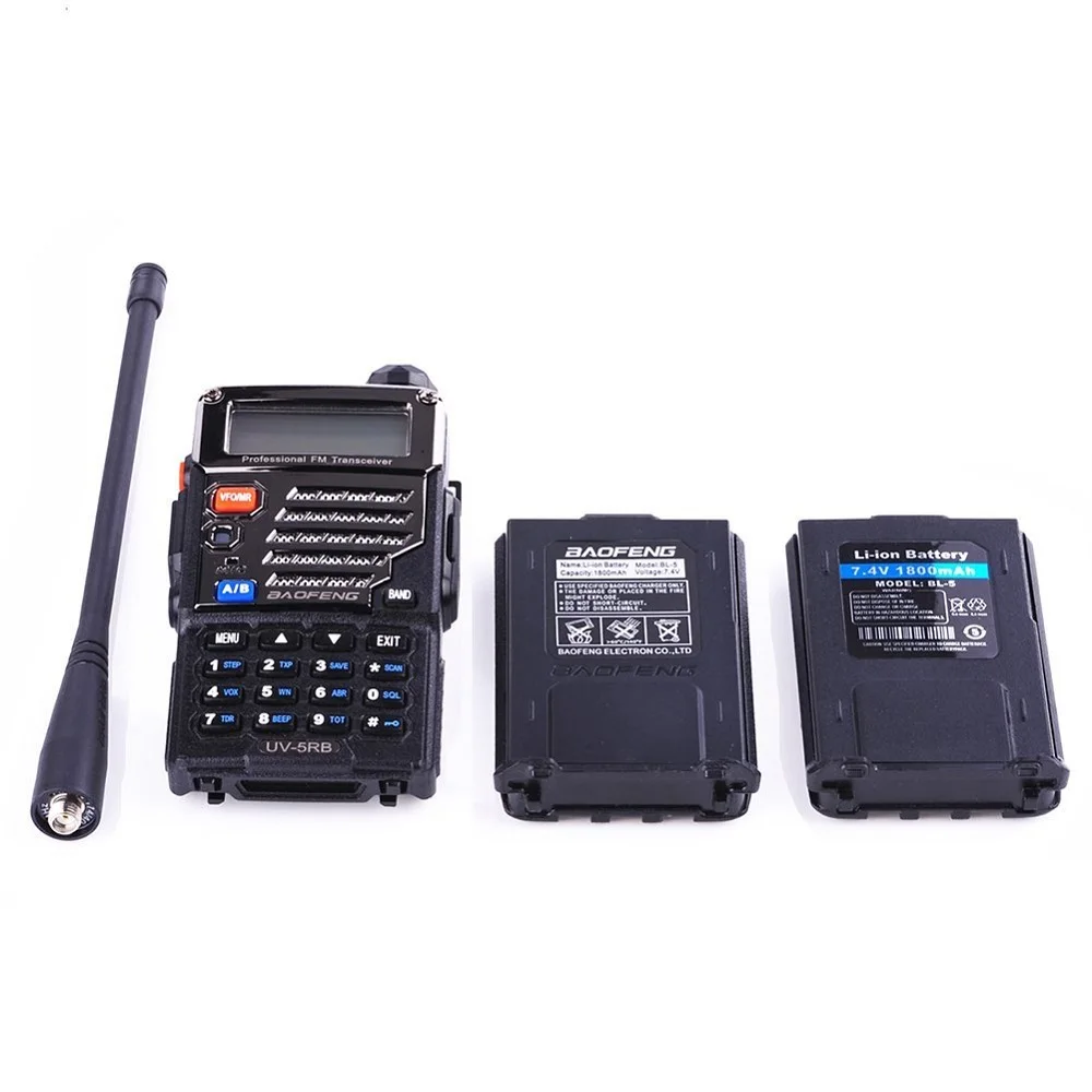 Baofeng UV-5RB ham двухстороннее радио для пожарной полиции двухдиапазонный 136-174 МГц и 400-520 МГц Портативный сканер портативный приемопередатчик