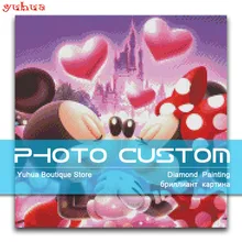 5D DIY Алмазная вышивка крестиком Мультяшные животные полная квадратная Алмазная вышивка комическая мышь полная Алмазная мозаика фото на заказ