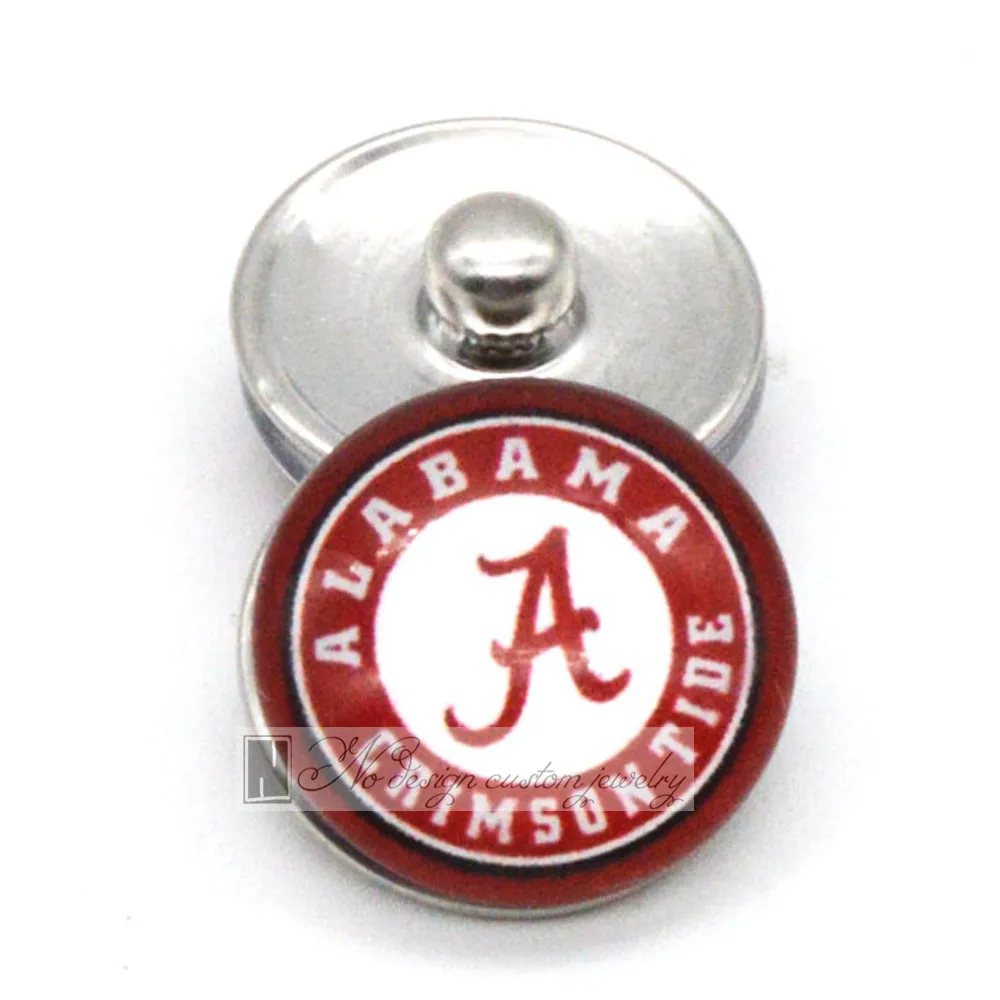 Alabama crimson tide NCAA спортивные стеклянные кнопки 18 мм 12 мм подходящие защелки браслет и браслет для женщин DIY оснастки ювелирные изделия