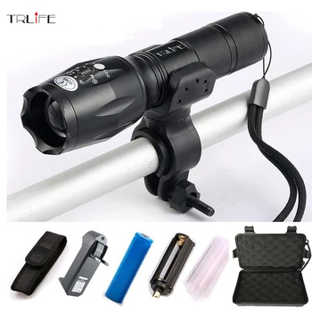 

E17 9000 Lums Tactical Flashlight 5 Modes L2 T6 LED Zoomable Flashlight Torch by 18650 Rechargeable Battery or AAA Battery