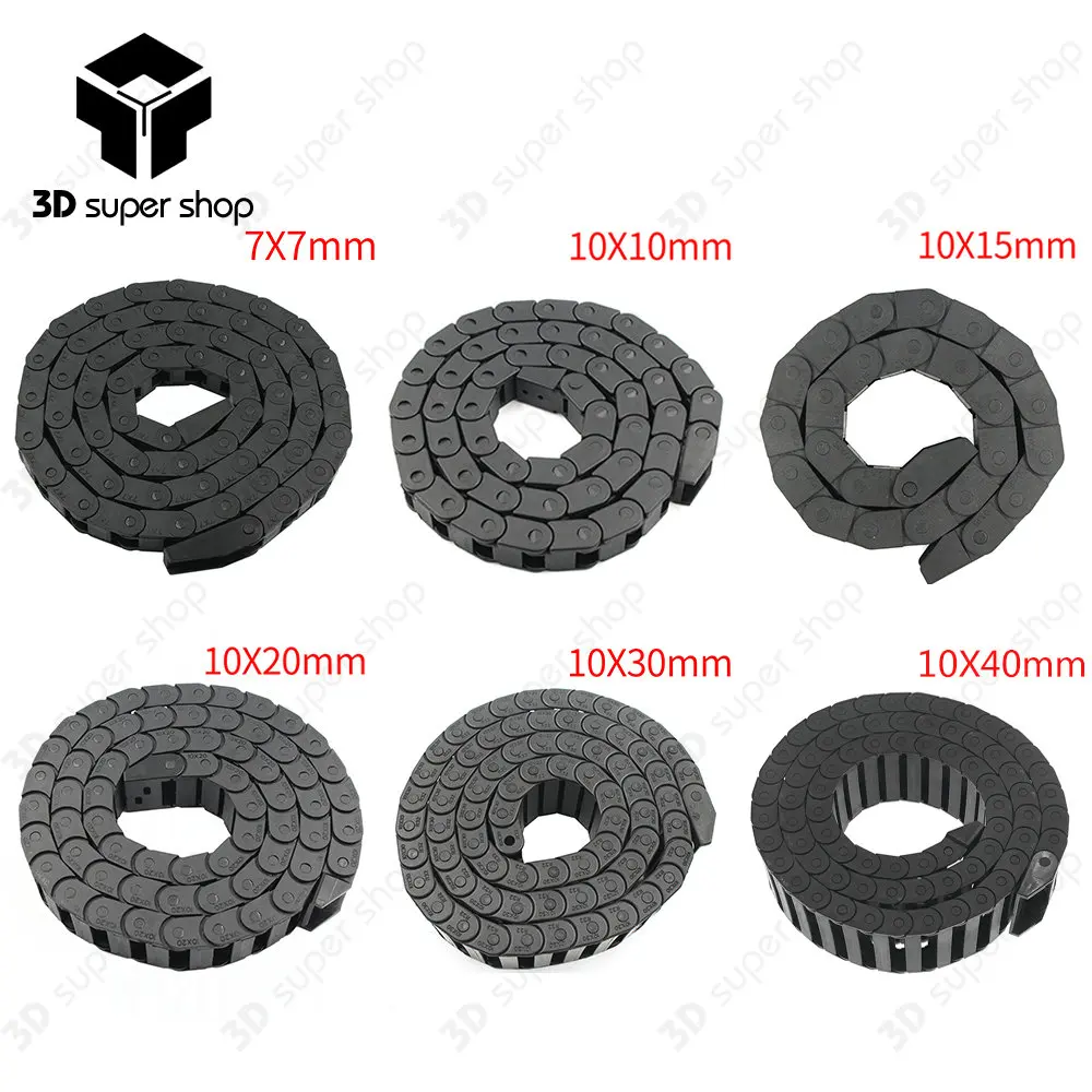 

1Meter Plastic Transmission Drag Chain cnc kit mechanic Chain Wire Carrier end connectors for cnc parts & Router Machine Tool