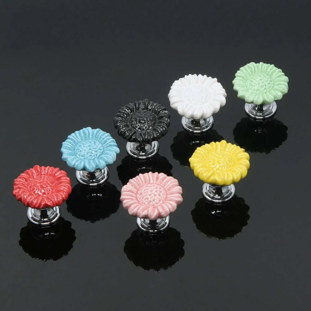 

Vintage Flower Door Knob Ceramic Door Knobs Cabinet Drawer Cupboard Kitchen Pull Cabinet Knobs and Handles