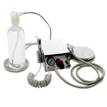 

Portable Dental Turbine Unit Work Kit Steel Shell with Air Compressor 4 Holes Triplex Syringe