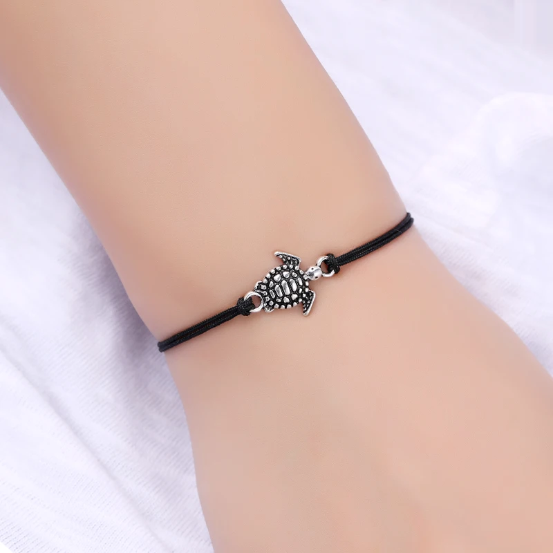 

Summer Style Adjustable Love Jewelry Make a Wish Silver Gold Turtle Tortoise Sea Turtles Charm Women Men Bracelets for Women