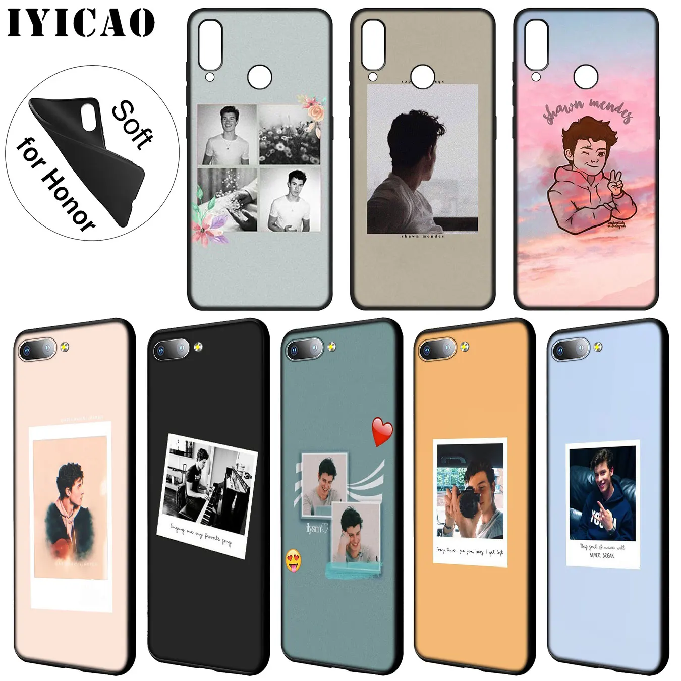 IYICAO Shawn Mendes Новинка Fundas Мягкий силиконовый чехол для Huawei Y9 Y7 Y6 Prime 2019 Honor 20 8C 8X 8 9 9X 10