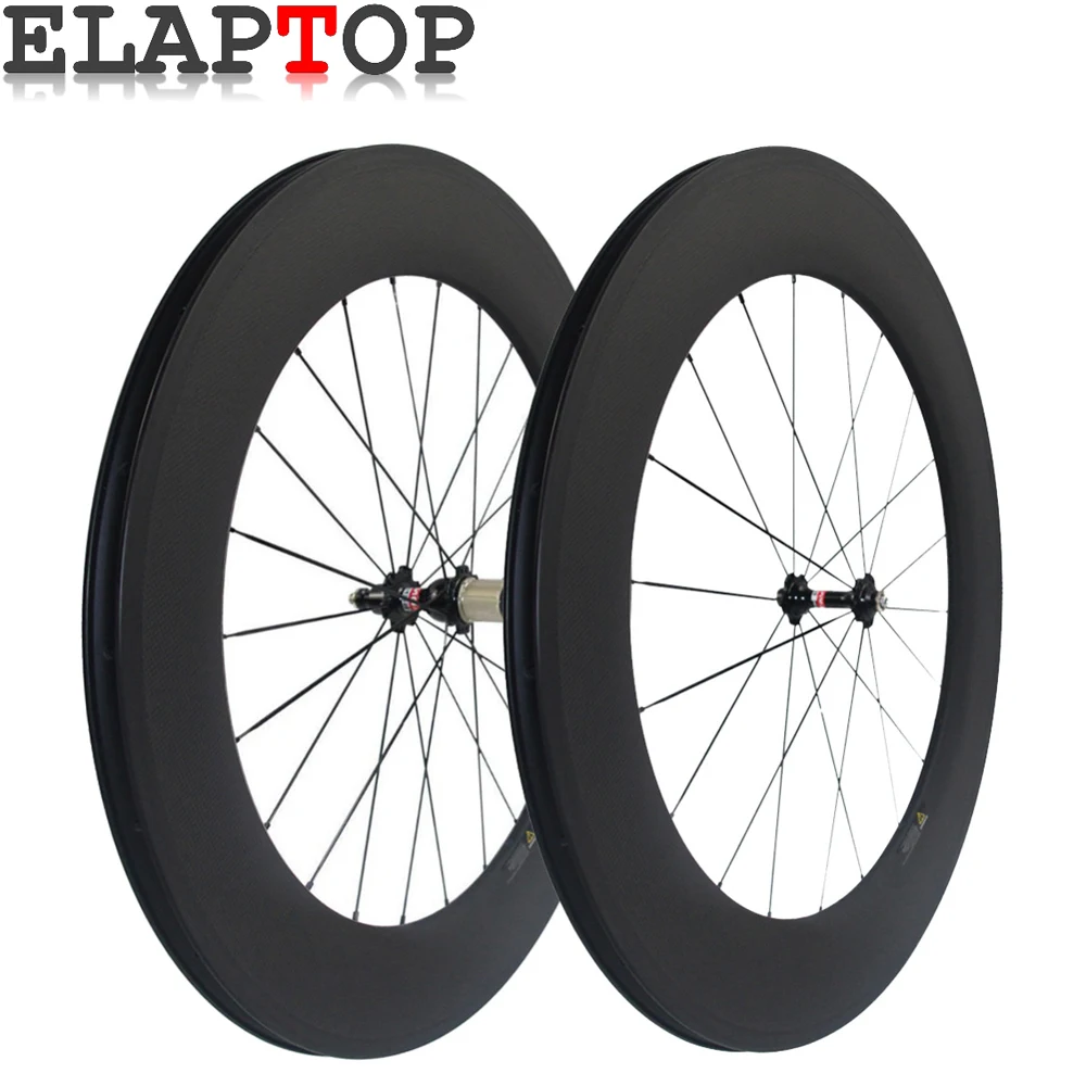 Customs included 3K Glossy Wheelset 700C 88mm Depth Clincher Tubular