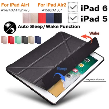 

Case for iPad Air PU Leather soft silicone shell deformation cover Smart sleep wake up for Apple iPad 5 shell A1474 A1475
