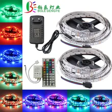 5 м 10 м RGB Светодиодная лента 12 в 60 светодиодный s/m гибкий светодиодный ленточный SMD 2835 водонепроницаемый веревочный светильник+ светодиодный контроллер+ адаптер ЕС
