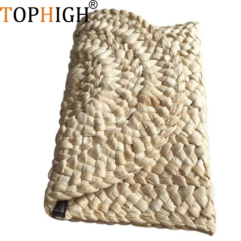 

TOPHIGH Woven Beach Bag Women Crochet Straw Clutch Handmade Day Clutches Knitting Weave Boho Summer J217