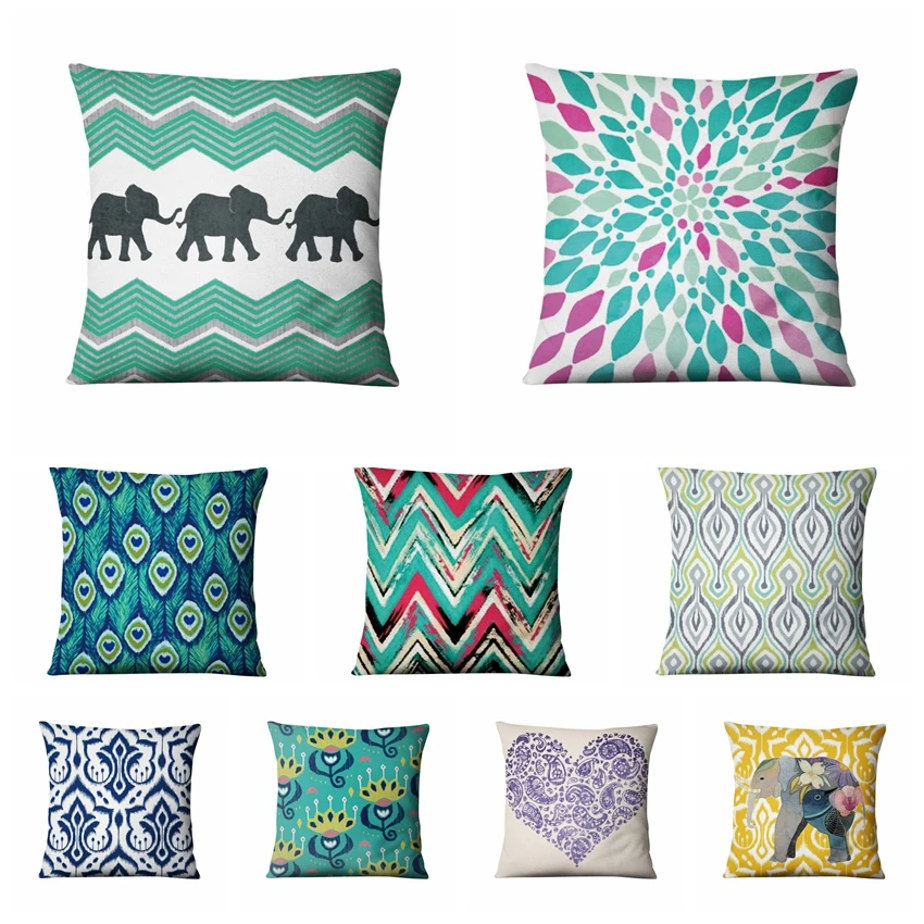 

Super Soft Velvet Modern Color Geometry Printed Cushion Decorative Pillow Almofadas Decorativas Para Sofa Throw Pillow 45*45cm