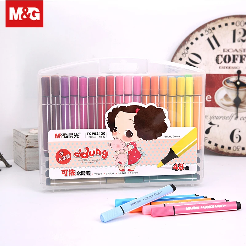 

12/24/36/48 Colors Children Washable Watercolor Pen Brush Art Marker Painting Drawing Sketch School Student Supplies QCP92190