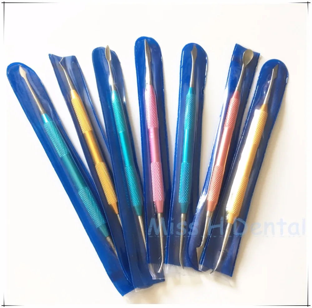 

Dental Lab Stainless Steel Colorful Knife handle Wax Plaster Carving Tool Set 7