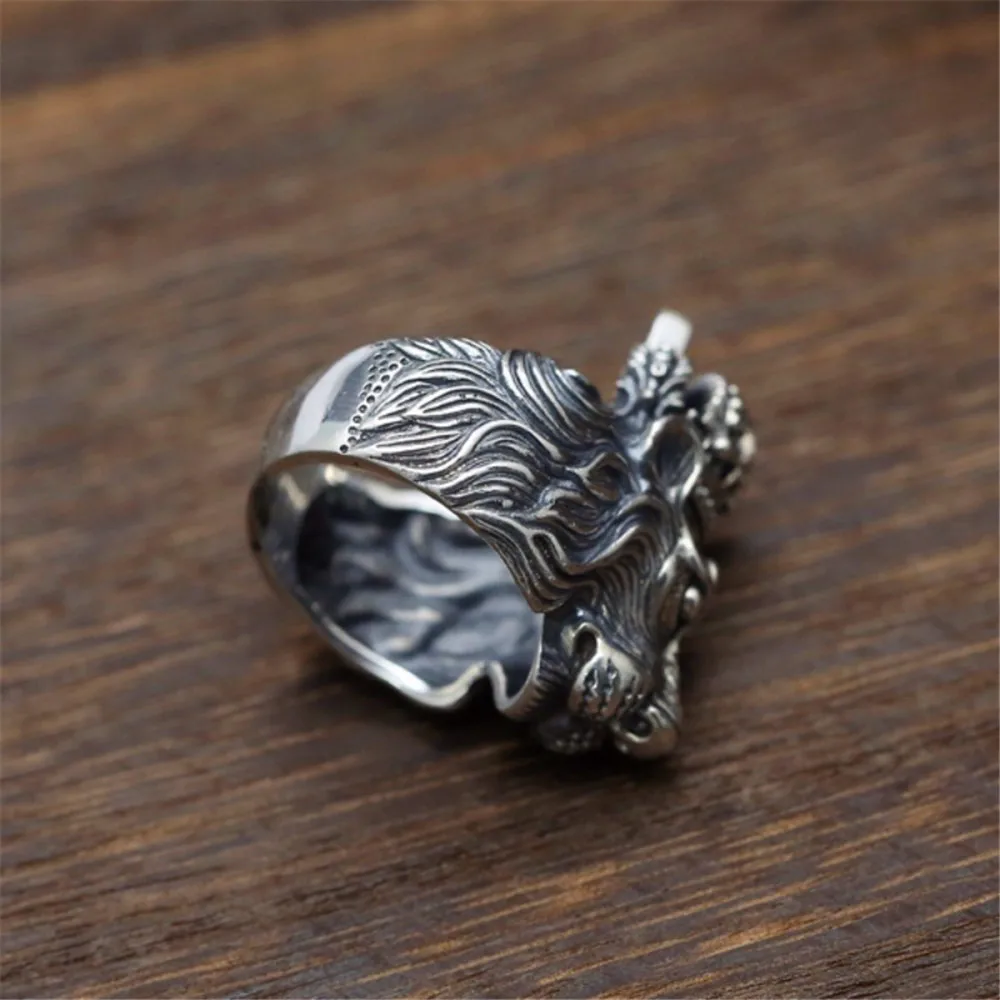 Панковское мужское женское кольцо на палец со львом, нержавеющие стальные кольца для мужчин и женщин, винтажные Свадебные ювелирные изделия с животными