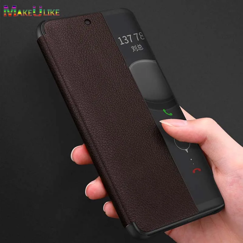 

MAKEULIKE Genuine Leather Smart Case for Huawei Mate 20 Lite Flip Case Auto Sleep /Wake Up Phone Cover for Huawei Mate 20Lite