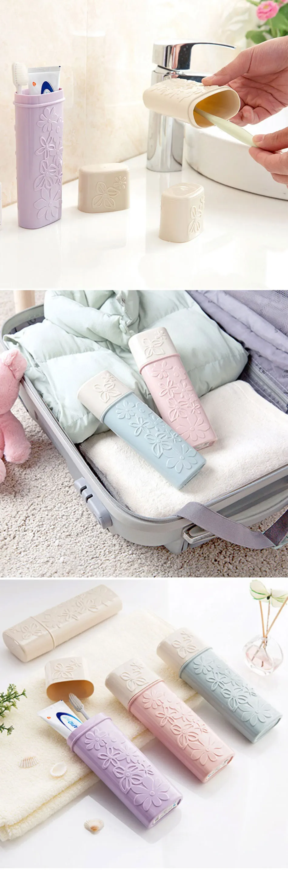 Hot Selling 1PCS Travel Portable Toothbrush Storage Box High Quality Solid Color Toothpaste Container Fashion Organizer Case Box