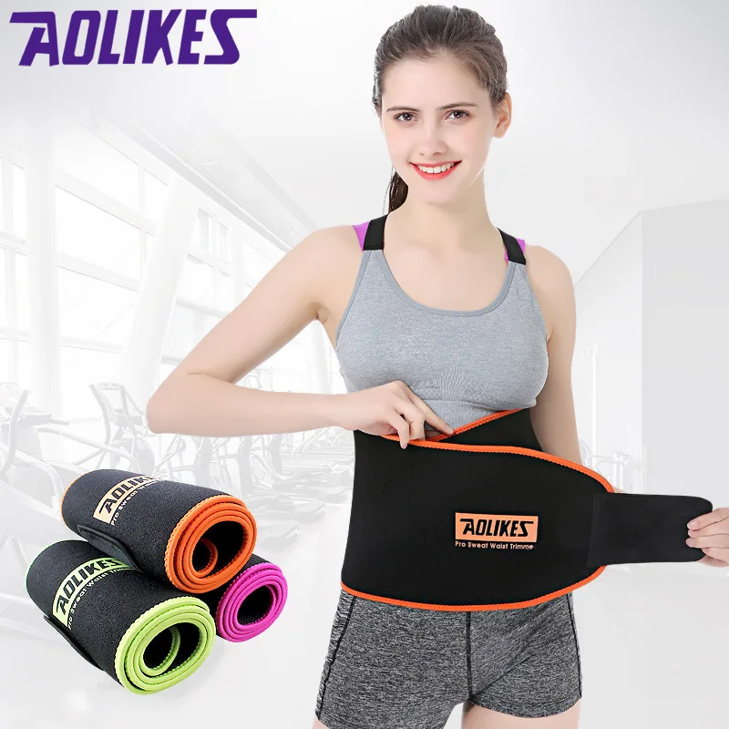 

Fitness Sports Exercise Waist Band Pro Sweat Waist Trimmer Protector Belly Shaper Thin Adjustable Belt Training For Men Women