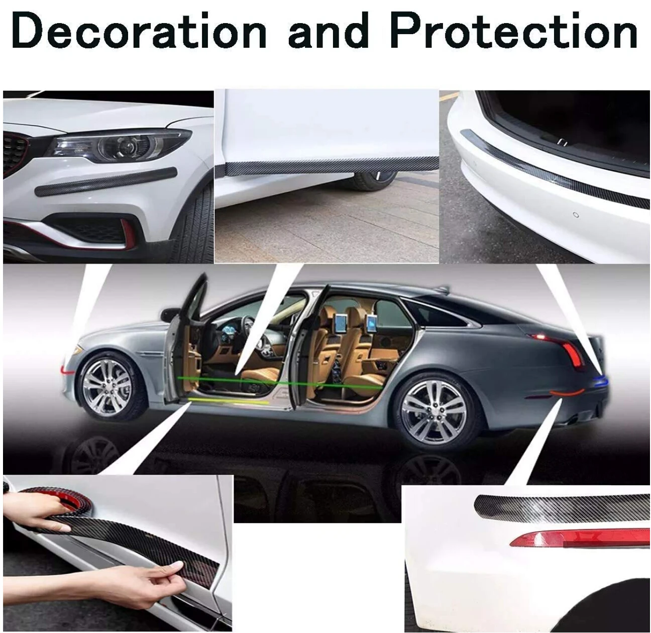 Бампер полосы DIY порога протектор края для renault sandero opel astra renault kadjar ssangyong kyron для honda accord