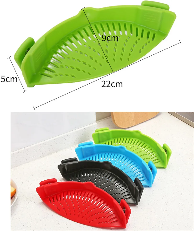 High Quality Silicone Snap Strainer with Clip Pot Strainer Drainer for Draining Excess Liquid Draining Pasta Vegetable Colander