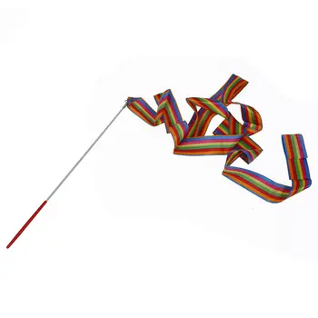 

4M Dance Ribbon Gym Rhythmic Art Gymnastic Ballet Streamer Twirling Rod Multicolour