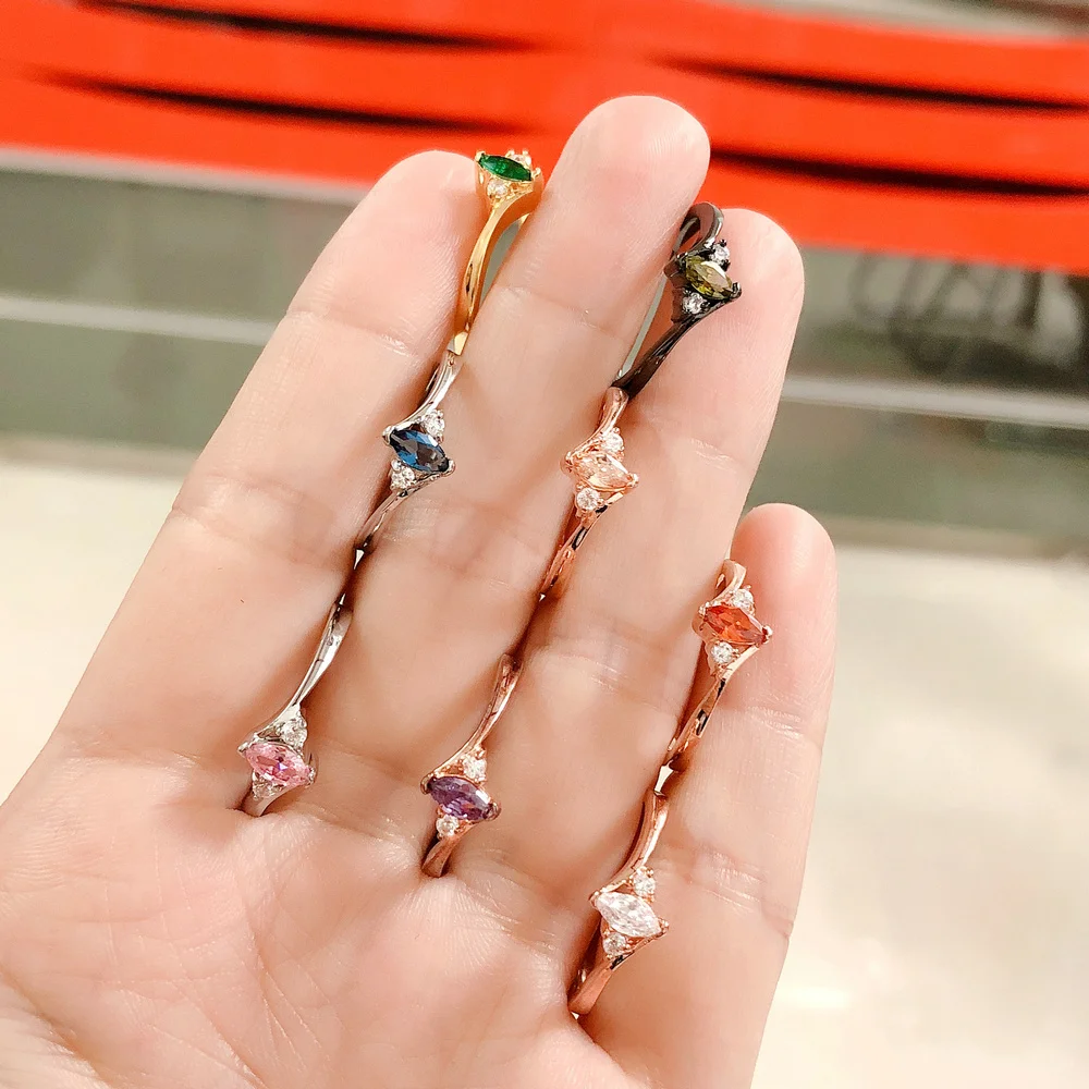 Розовое золото, высокое качество, утонченное, одиночное кольцо для ...