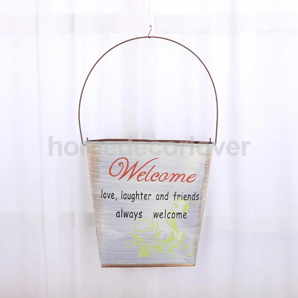 Metal Iron Flower Pot Wall Fence Hanging Balcony Garden Patio Planter Home Decor	