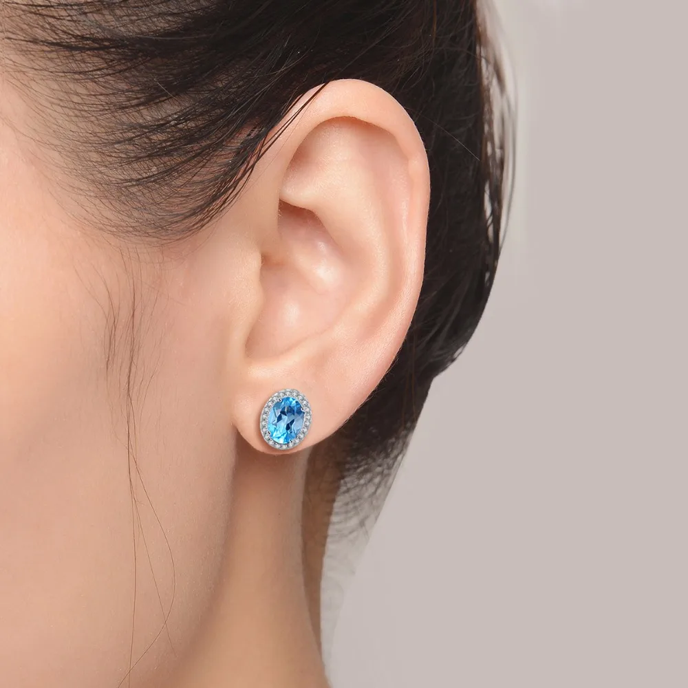 Женский ювелирный комплект из серебра 925 пробы с голубым топазом|jewelry sets|fine