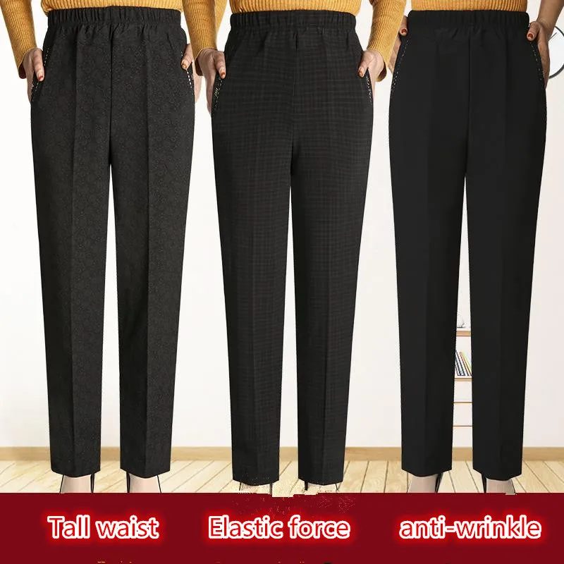 

High quality fashion women long pants mother High Waist clothing winter trousers casual plus size legging Elastic Waist Pants