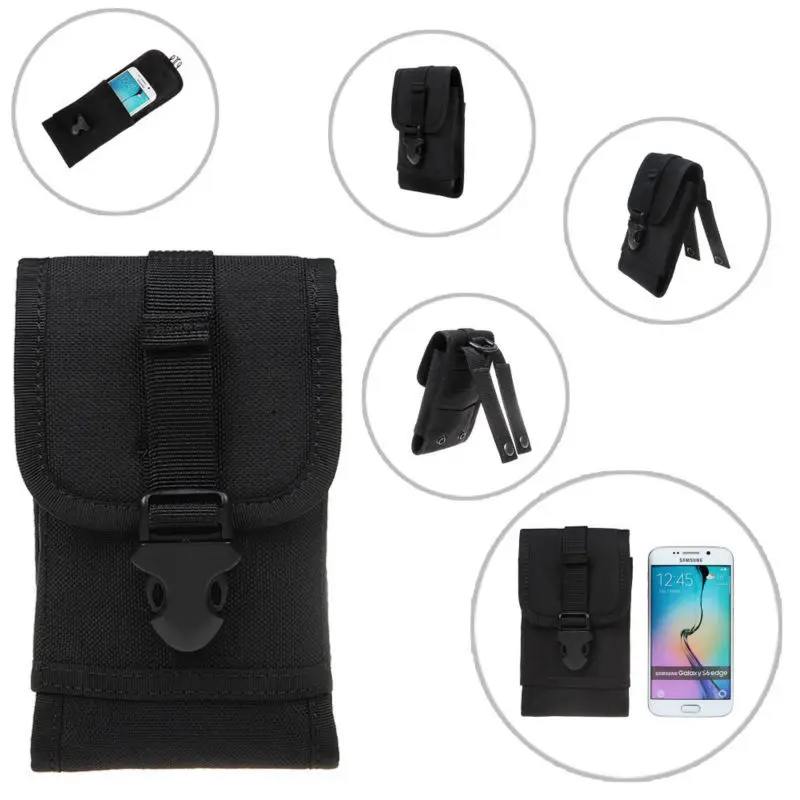 

5.5" For DOOGEE T6 Pro S60 S50 S60 Lite Outdoor Sports phone waist bag Army Camo Hook Loop Belt Pouch Holster Cover Case