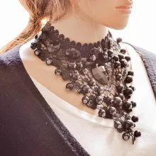 MX0094 Fashion New Charm Hot Sale Bohemian choker necklace Accessories statement Maxi Black Lace Ball Tassel collar necklace MX0094 Fashion New Charm Hot Sale Bohemian choker necklace Accessories statement Maxi Black Lace Ball Tassel collar necklace