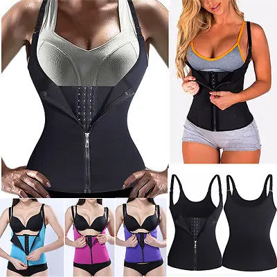 Shaper Waist Trainer Vest Corset Women Cincher Zipper Hook Body Shaper Cincher Tummy Control Slimming Underwear Push Up Shirt