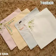 10 шт./лот 43 см хлопковый белый кружевной вышитый носовой платок женский квадратный платок Дамский носовой платок детское полотенце свадебный подарок