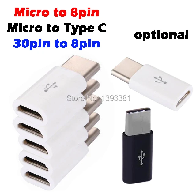 Micro-USB-Female-to-8-pin-Male-micro-usb-to-usb-3-1-type-C-Connector