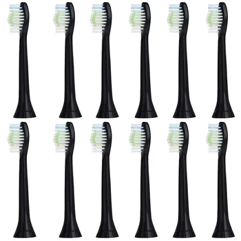 

12pcs/lot Electric Toothbrush Heads For Philips Sonicare DiamondClean Black HX6062/94 Replacement Brush Heads New