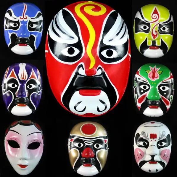 

Hand Painting Pulp Peking Opera Make-ups Masks China Props Full Face Mask Souvenir Adult/Children Mask Festive Gift SD227