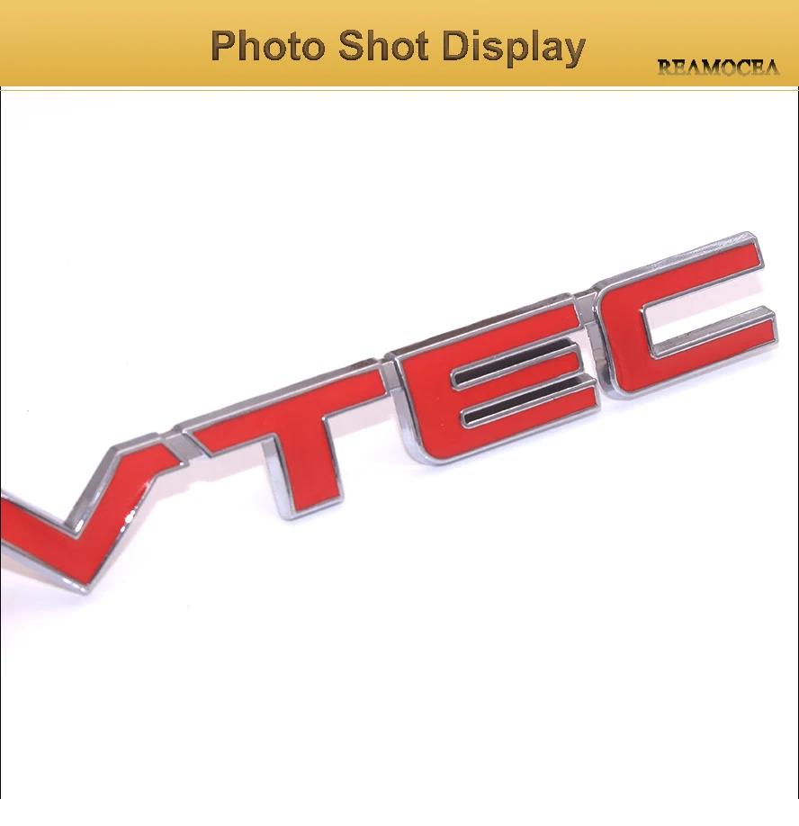 Reamocea 1Pc Red 3D VTEC Metal Car Styling Refit Emblem Fender Tail Body Badge For Honda CRV Civic Accord Odyssey Spirior (10)