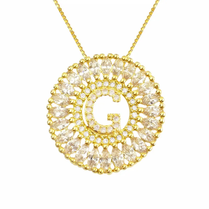 Fashion Initial Letter G Pendant Necklace Gold Color Personalized