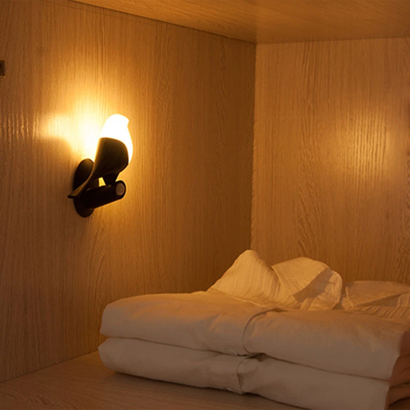 

Bird LED Night Light With Motion Sensor Light Control USB Charging Sensor Mini 3M Glue Wall Lamp for Kids Room Bedside