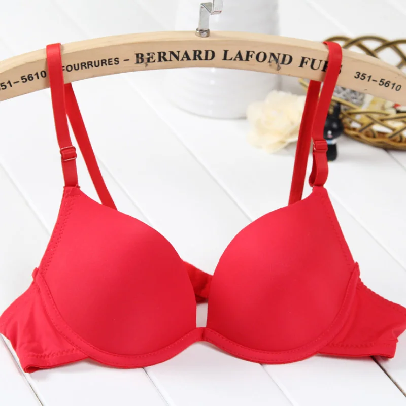 Womens Deep V Sexy Brassiere Support Ladies bra Underwired	lingerie push up bralette Padded Bh top 28-36 AA A B Cup red underwear set Bra & Brief Sets