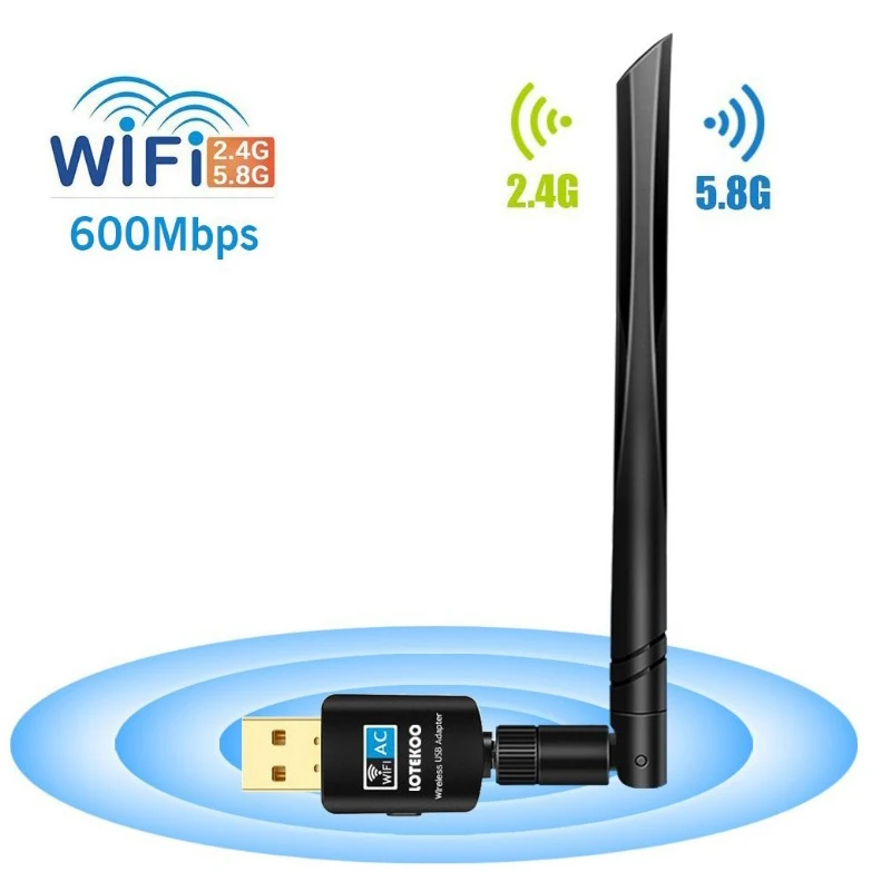 USB2 0 Wireless Adapter Dual Band AC600Mbps Network Adapter For Windows