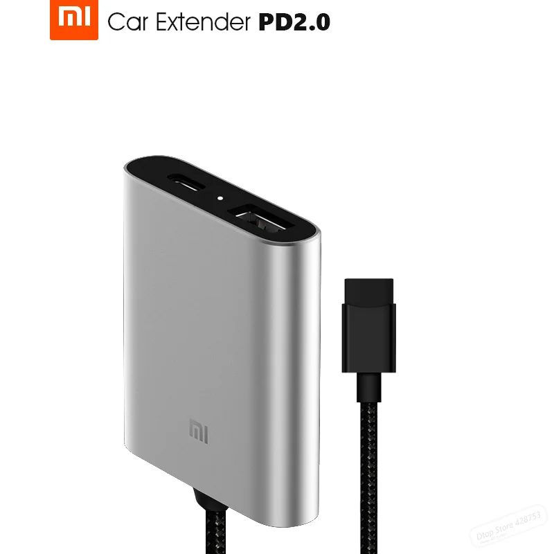 Xiaomi удлинитель для QC3.0-автомобильное зарядное устройство PD2.0 45 Вт макс. USB-C USB-A двухпортовый умный контроль температуры 1,8 м плетеный провод