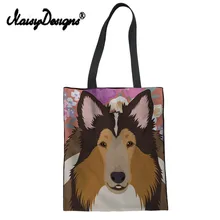 Фирма NoisyDesigns, женская складная сумка для покупок, Ротвейлер, овчарка, сумочки для собак, сумки-тоут, многоразовые, экологически чистый хлопок, большая сумка